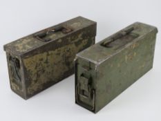 Two WWII German MG34/42 ammo tins.