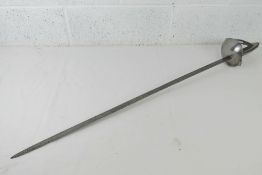 A WWI Portuguese Cavalry sabre sword, Toledo made with serial number 496 and having wooden grip.