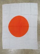 A WWII Japanese Red Rising Sun Flag measuring 90 x 70cm.