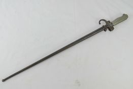A French Lebel bayonet and scabbard.