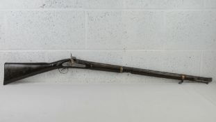 An antique .50 calibre military percussion musket. No licence required.