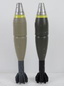 Two inert 60mm Mortars with timer fuses.