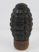 An inert WWII Austro Hungarian heavy Schwere hand grenade.