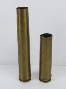 Two WWII German shell cases, one 30mm and dated 1936, the other 40mm and dated 1938.