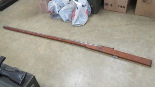 An antique Jaipur Arsenal Toradar Matchlock .75 calibre wall gun, 234cm in length.