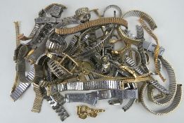 A quantity of assorted vintage and contemporary watch straps.