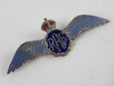 A silver and enamel RAF sweetheart wings