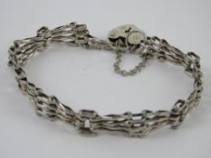A HM silver fancy bar link bracelet havi