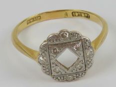An Art Deco 18ct gold, platinum and diam