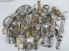 A quantity of assorted vintage and contemporary watch straps.