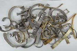 A quantity of assorted vintage and contemporary watch straps.