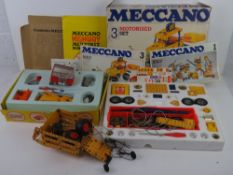 A quantity of vintage Meccano including 'Highway Multikit' and 'No3 Motorised Set'.