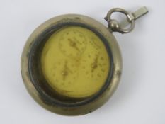 A vintage Casmo Bravett pedometer having three dials, kilometres,