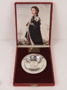 A commemorative HM silver 'Armada' dish for Queen Elizabeth II Silver Wedding Anniversary,