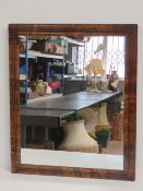 A good stepped walnut framed wall mirror, 59 x 49cm.