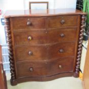 A late 19thC mahogany Scottish chest of drawers,