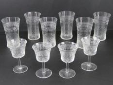 A small quantity of Pal Mal glassware comprising six waisted tumblers and four aperitif glasses.