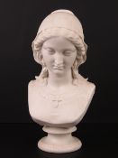 A Copeland Crystal Palace Art Union Parian bust of Evangeline after sculptor Felix M Miller,
