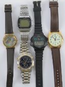 A Casio Tri Graph 100m digital wristwatch,