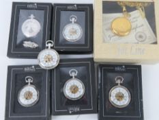 A quantity of contemporary pocket watches. Seven items.