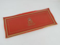 An original red painted wooden Queen Elizabeth II Coronation tray dated 2nd June 1953, 53cm wide.