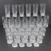 A quantity of thirty-six tall tumblers each standing 15cm high.