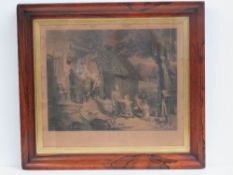 A fine Victorian rosewood frame with gilded interior,