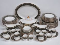 A fine Royal Doulton Vanborough full dinner and tea service comprising dinner plates,