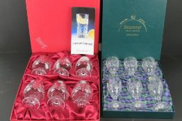 A set of six Braemar lead crystal sherry glasses in original box.