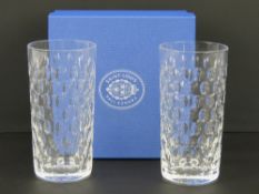 A pair of Saint-Louis for Hermès French crystal 'Cleopatre' high ball tumblers in original box.
