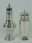 An HM silver sugar caster of baluster form standing 19cm high, hallmarked for London 1901, 3.59ozt.