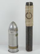An inert WWI Russian flare, together wit