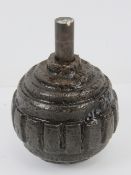 An inert WWI German Kugel grenade, fuse