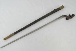 A Martini Henry bayonet with scabbard, d