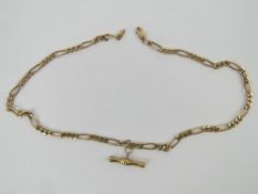 A 9ct gold curb link chain necklace having pendant upon, clasp having hallmark for Birmingham 375,