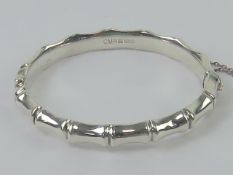 A HM silver bangle having bamboo pattern throughout, hallmarked for Birmingham, approx 5.