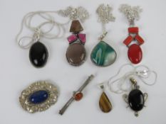 A quantity of assorted hard stone jewell