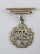 A silver ATS regimental sweetheart brooch, 3.5cm in length.