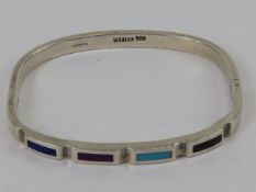 A substantial HM silver and enamel hinge