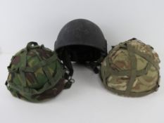 Two Mk 6 British military helmets each w