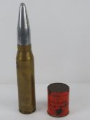 An inert British 30mm AFV shell with hea