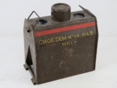 An early inert British No.14 RDX/TNT 5 demolition shape charge, training version, dated 5/51.