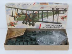 A vintage Airfix Handley Page 0-400, 1/72 scale model kit. Series 5.