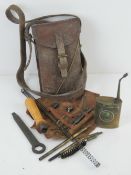 A WWII German MP34 gunners kit in leather case (case a/f).
