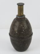 An inert WWI French Suffocante 1914 grenade, fuse unscrews.