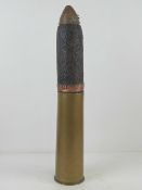 An inert British 18pr shell, dated 1915 with a British stamp upon, the fuse dated 1916.