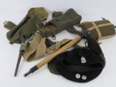 A WWII British 37 pattern webbing set dated 1943.