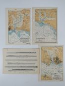 Four WWII Allied (British) South Coast harbour depth and topography maps,
