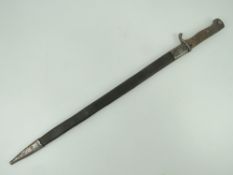A WWI German Seitengewehr 1898 pattern Mauser bayonet, having regimental marks to crossguard, f.