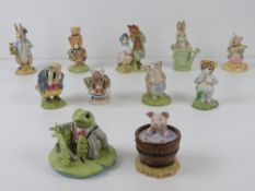 Beatrix Potter Beswick figurines each bearing B brown back stamp.